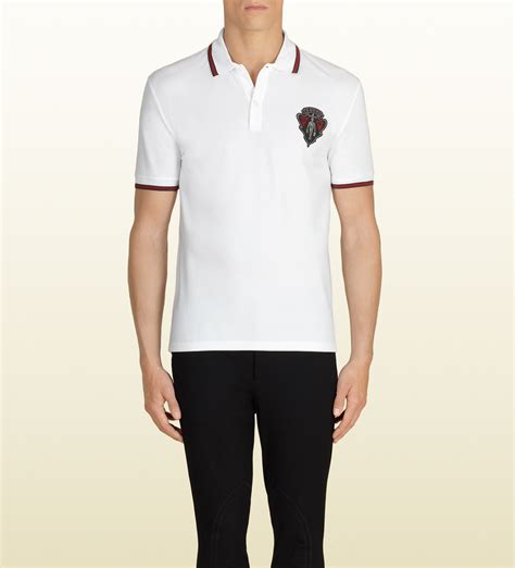 gucci white polo shirt|saks gucci polo.